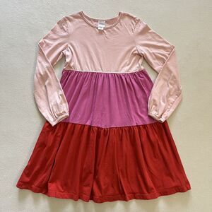 Hanna Andersson Girl Pink Multi Red Colorblock Twirl Power Cotton Dress 140 10